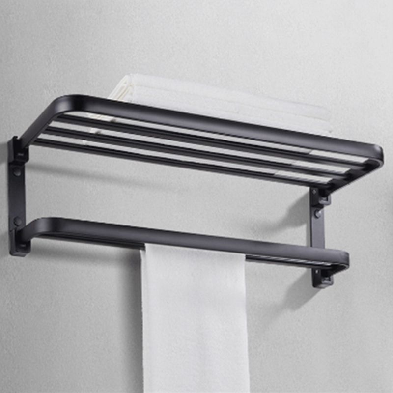 Modern Bathroom Accessory Set Matte Black/Gray Bath Shelf/Towel Bar & Paper Holder