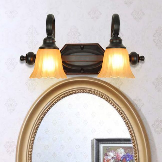 Multi Lights Mirror Front Light Simple Vanity Light with Glass Shade for Bathroom