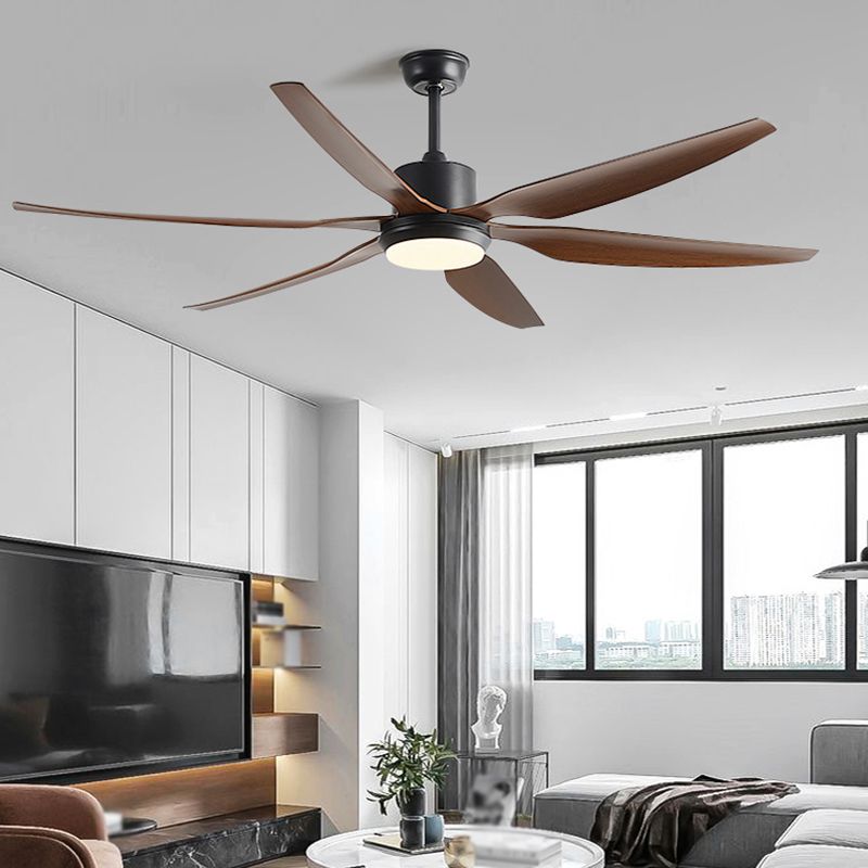 Simple Style LED Ceiling Fan 6-Blade Fan Lighting for Dining Room