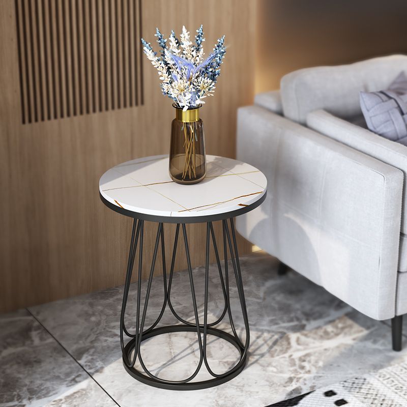 23.6" Tall Metal Frame Sled End Table Contemporary Side Table for Living Room