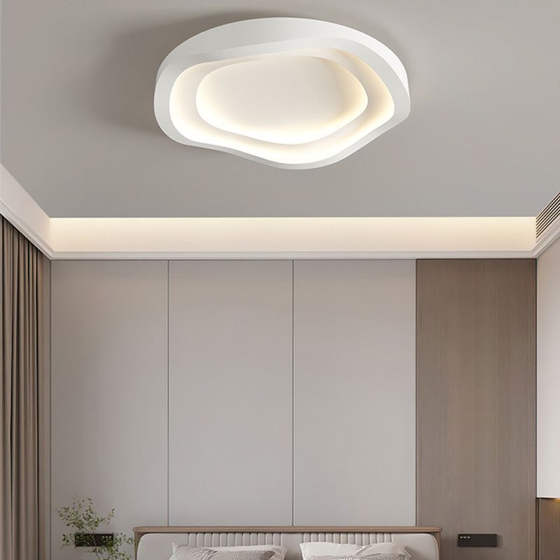 Modern White Shaded Ceiling Light LED Flush Mount Lighting for Foyer