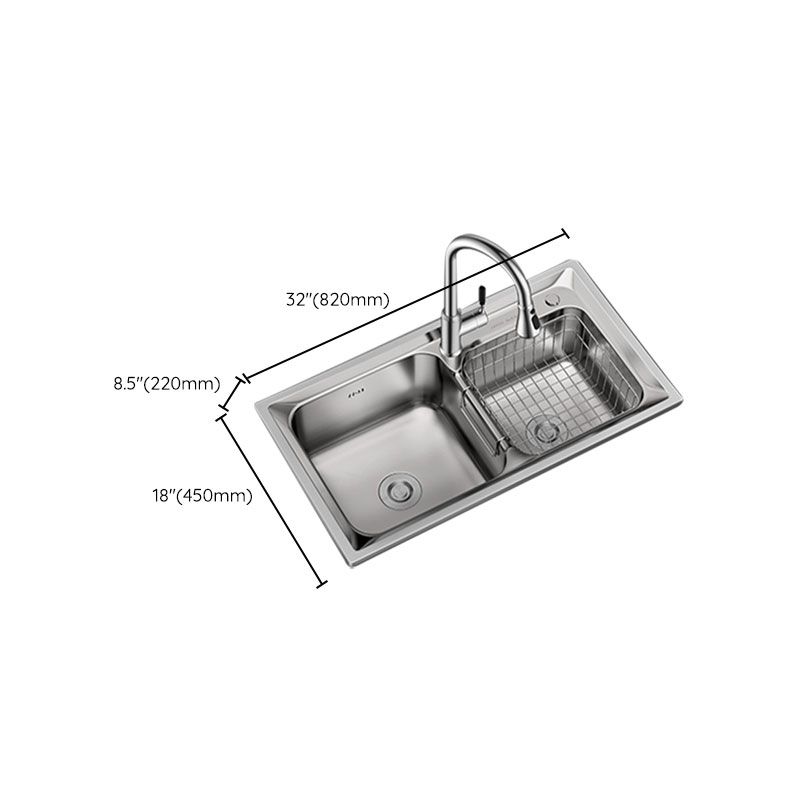 Modern Style Sink Stainless Steel Drop-In Noise-cancelling Design Sink for Kitchen