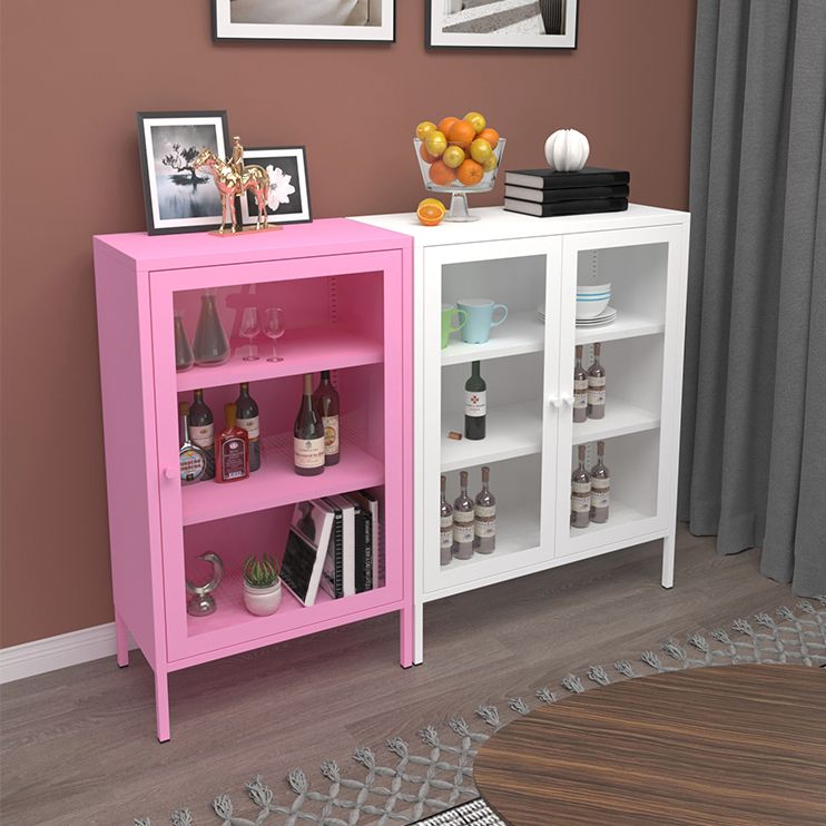 Door Steel Sideboard Modern Server Cabinet with Storage for Dining Room