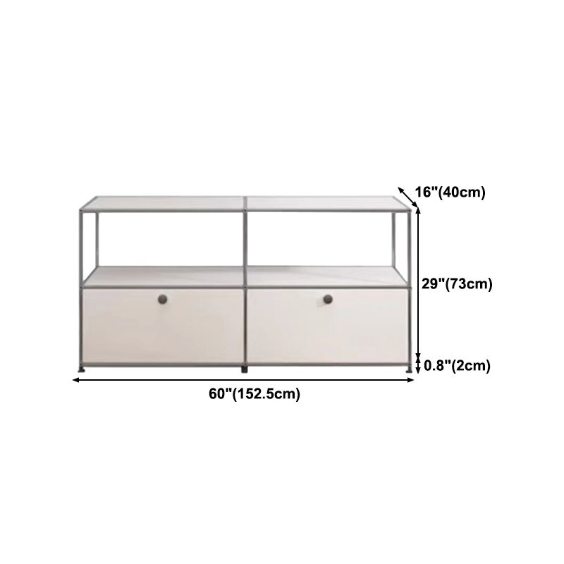 Contemporary Sideboard Stainless Steel Dining Sideboard with Locking Cabinet