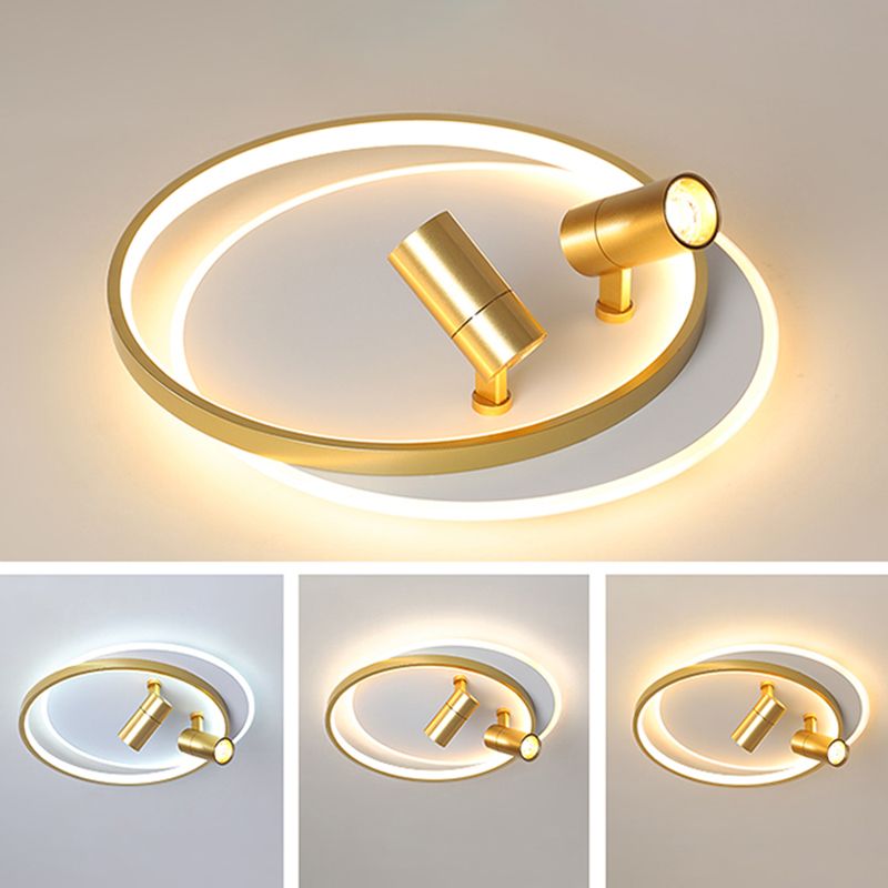 1-Light LED Semi Flush Mount with Circular Acrylic Shade Modern Creative Style Ceiling Light for Corridor