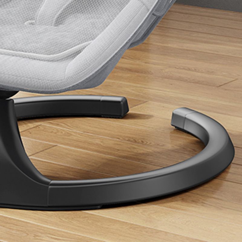 Modern Metal Rocking Oval Electric Crib Cradle with Canopy Pillow