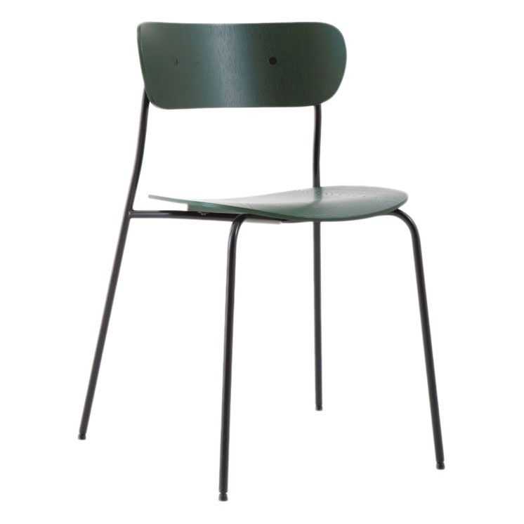 Industrial Dining Side Chair Bentwood Dining Chair with Black Legs