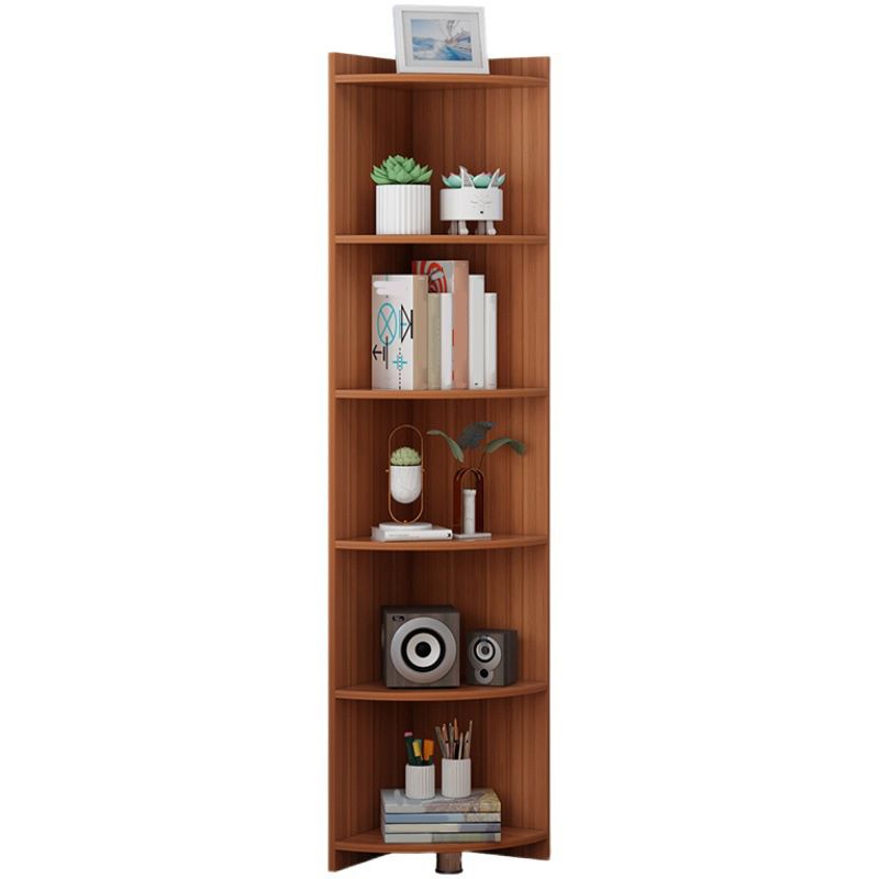 Engineered Wood Shelf Bookcase Closed Back Vertical Bookshelf Modern