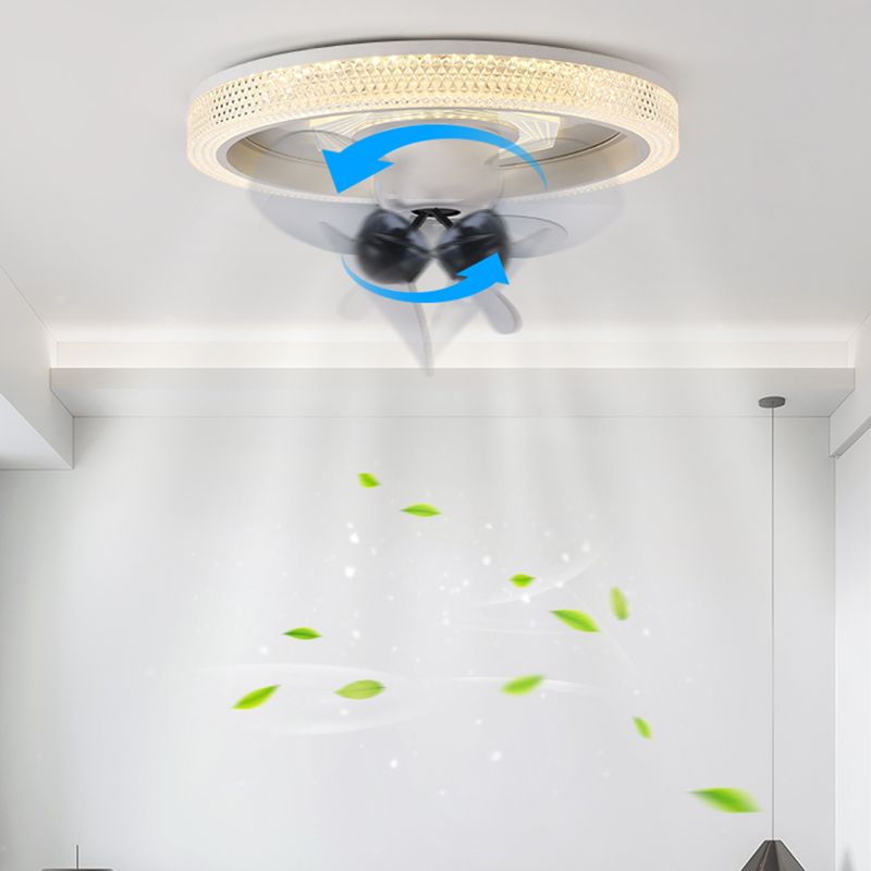 Modern Style Round Shape Ceiling Fan Lamps Metal 2 Light Ceiling Fan Lighting for Bedroom
