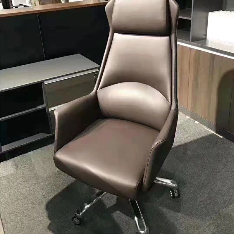 Modern Black Leather Desk Chair with Hight Back Home Office Chair