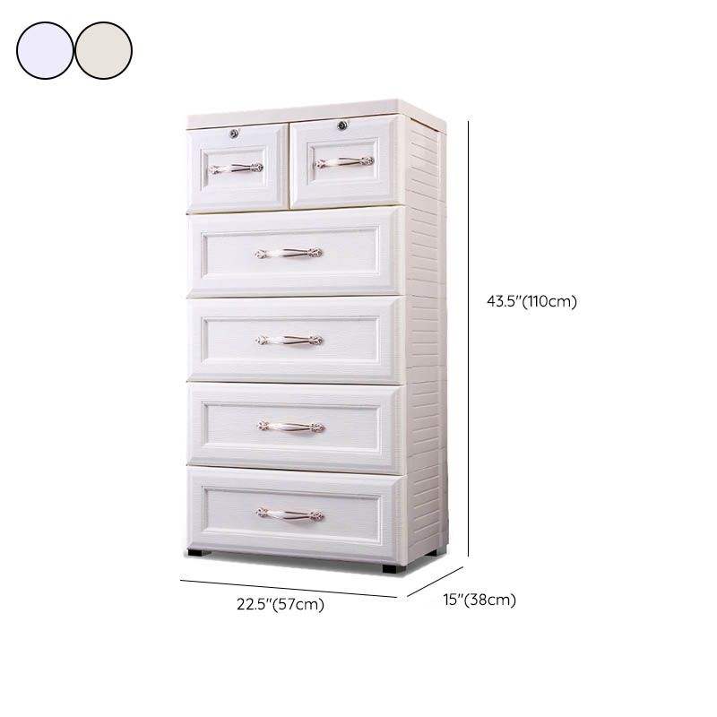 Contemporary Kids Nightstand Plastic Dresser for Kids with Drawers