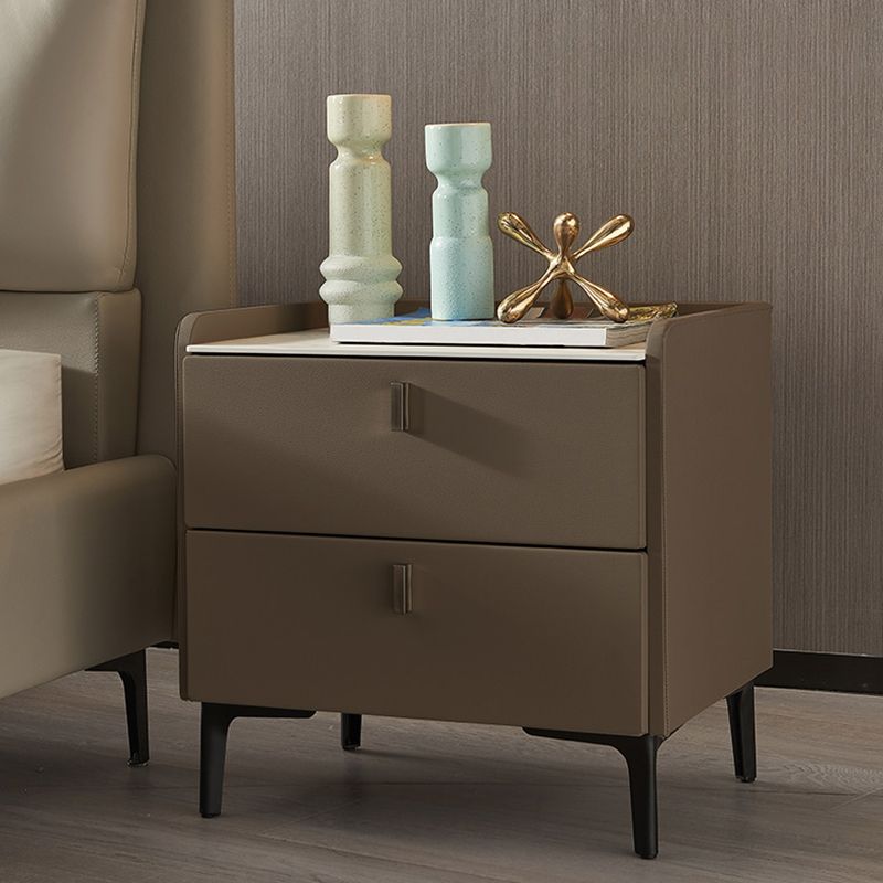 Contemporary Bedside Cabinet Stone Bed Nightstand with Drawers