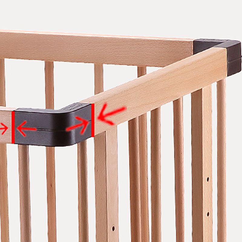 Baby Crib with Adjustable Height Convertible Nursery Bed with Guardrail