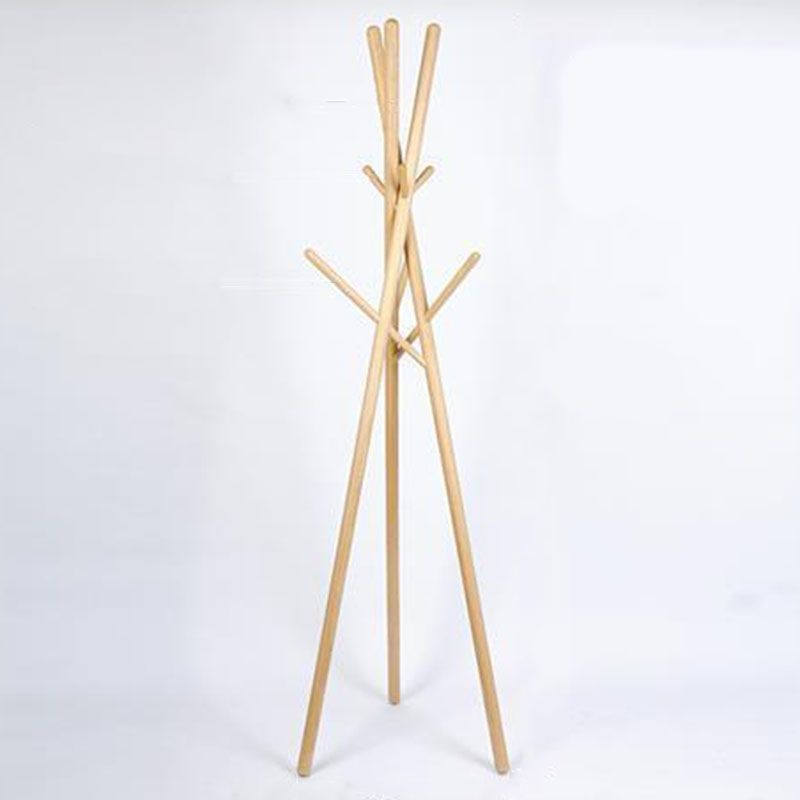 Wooden Hall Tree Entryway Kt with Hooks Free Standing Coat Hanger