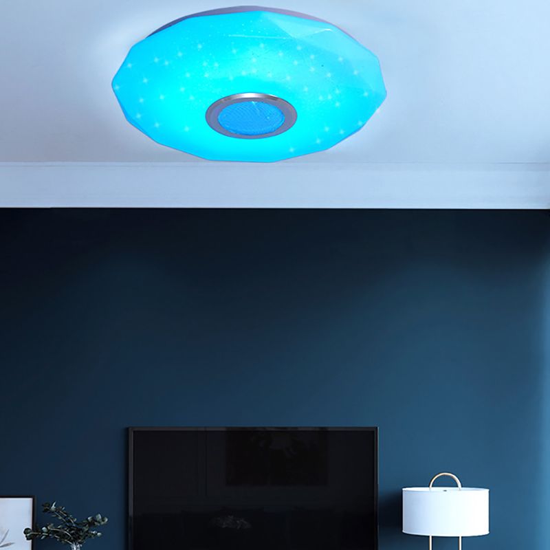 Modern Bluetooth LED Ceiling Light White Shaded Ceiling Lamp Fixture with Acrylic Shade