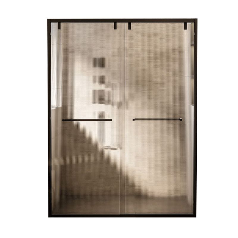 Black Stainless Steel Narrow Frame Semi Frameless Double Sliding Shower Door