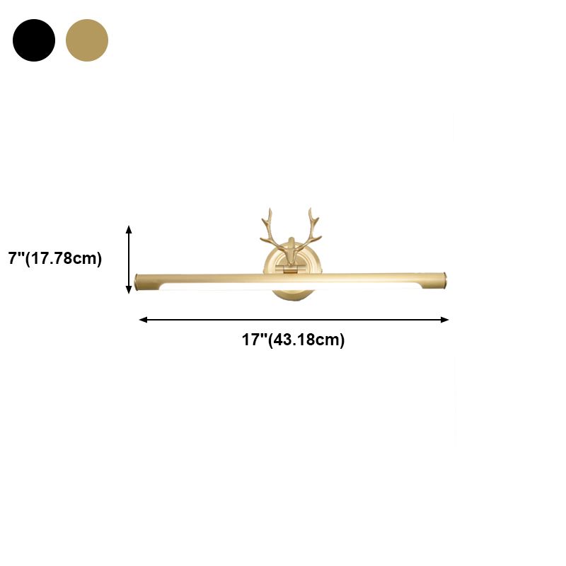 Modern Linear Vanity Fixtures Metal 1 Light Vanity Wall Lights with Antlers