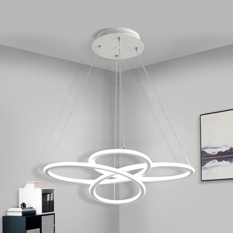 Contemporary Petals Acrylic Chandelier LED Drop Pendant in Warm/White Light for Dining Room