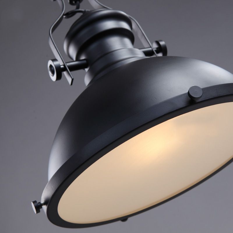 Industrial Style Metal Hanging Light Restaurant 1 Light Dome Ceiling Pendant in Black