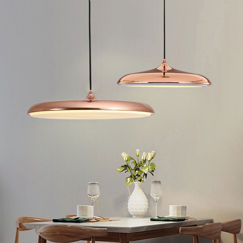 Round Shape Metal Hanging Light Modern Style 1-Light Hanging Mount Light Fixture