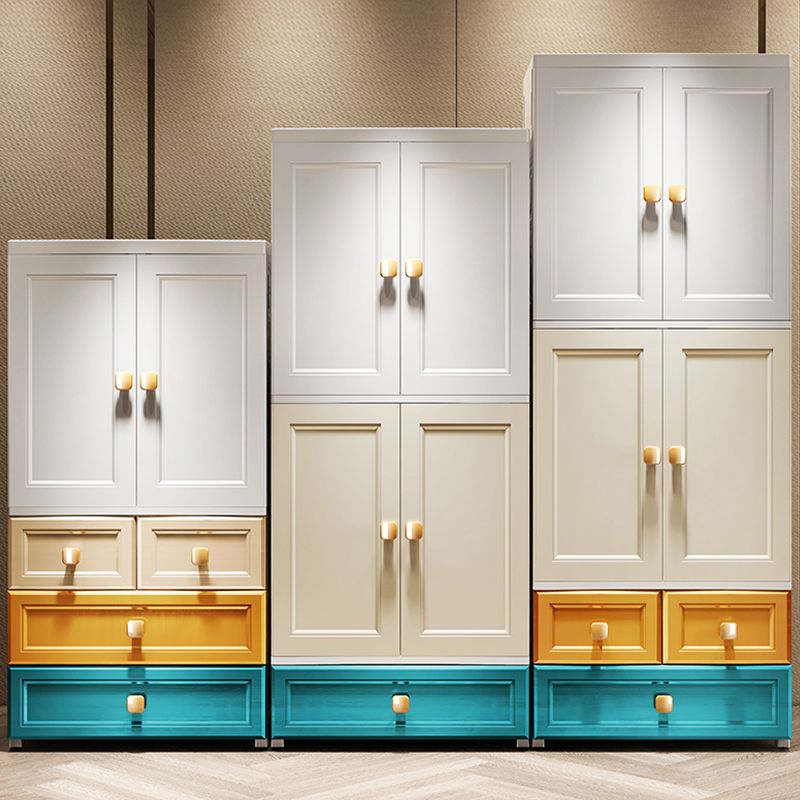 Modern Style Wardrobe Armoire Plastic Wardrobe Closet with Drawers