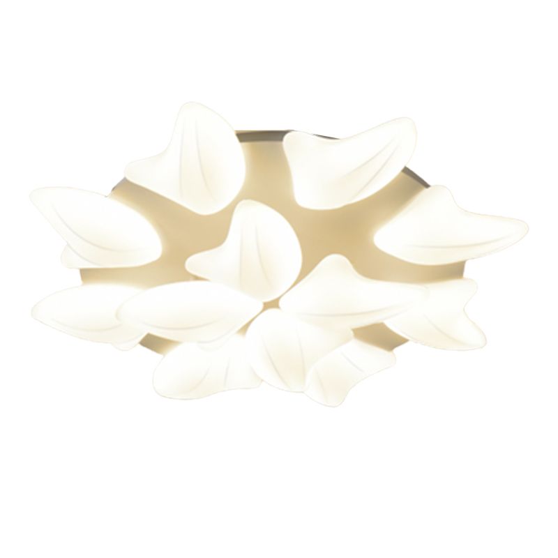 LED Modern Metal Flush Mount Multi-light Ceiling Light with Plastic Shade for Living Room