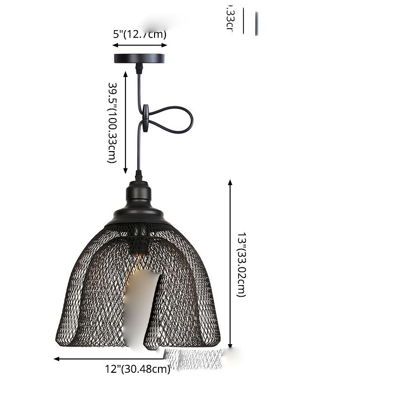 1 Light Wire Mesh Light Anhänger nordischer Industriestil Metallhangleuchten für Bar