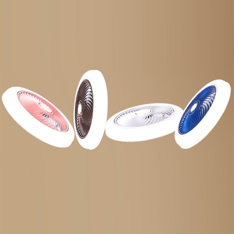 Ventilateur de plafond concis moderne Light Fern Fon Circular plafond Aymordage avec une teinte acrylique