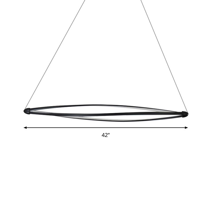 Spiral Hanging Lamp Kit Modern Acrylic LED Black/White Ceiling Pendant in Warm/White/Natural Light