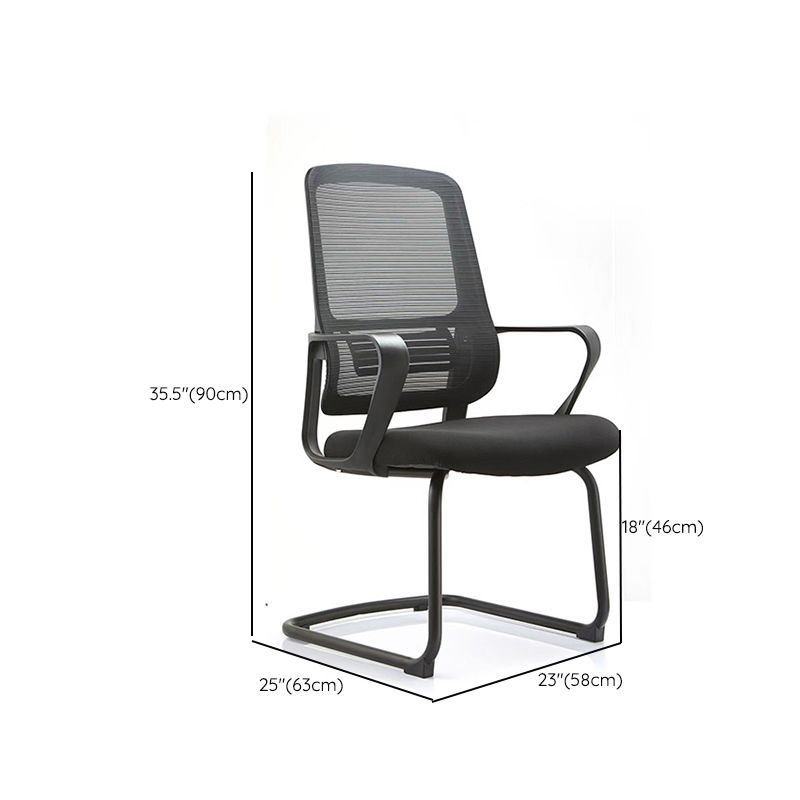 Modern Fixed Arms Desk Chair Mesh-back Conference Chair for Office