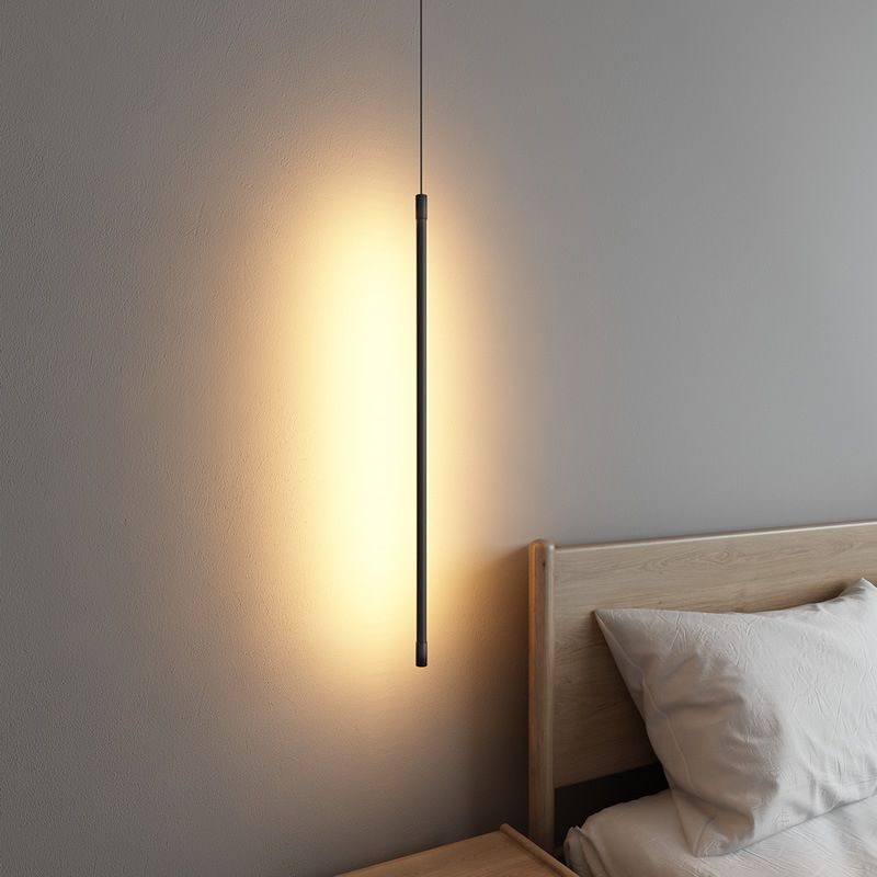 Modern Minimalist Linear Pendant Lighting Fixtures Aluminum Pendant Ceiling Lights for Bedroom