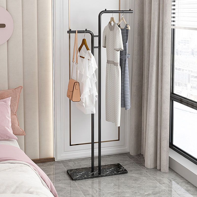 Modern Metal Hall Stand Free Standing with Hanging Rail and Hooks