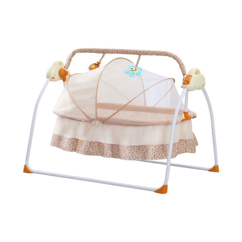 Rocking Crib Cradle Oval Metal Cradle with Stand for Newborn