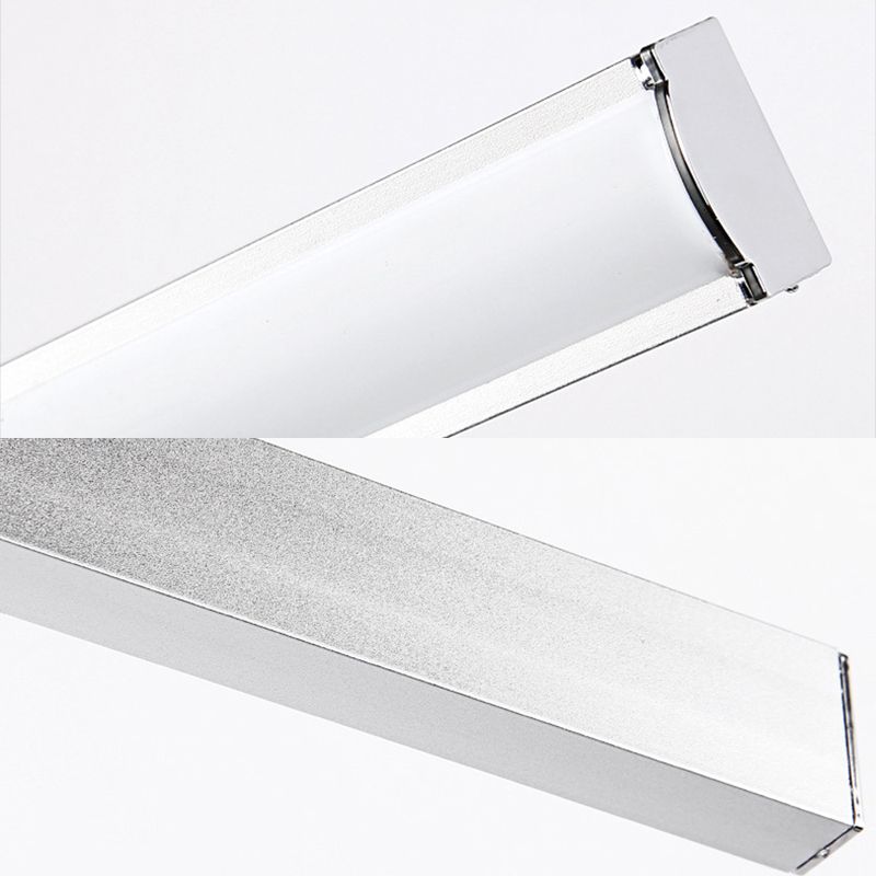 Iluminación de tocador de rectángulo de aluminio Estilo simple 19 "/23" Ancho LED LED de pared LED en cromo, luz cálida/blanca