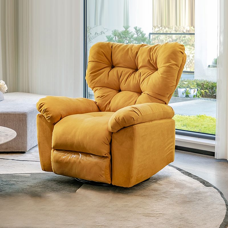 Contemporary Swivel Rocker Standard Recliner in Microsuede Recliner Chair