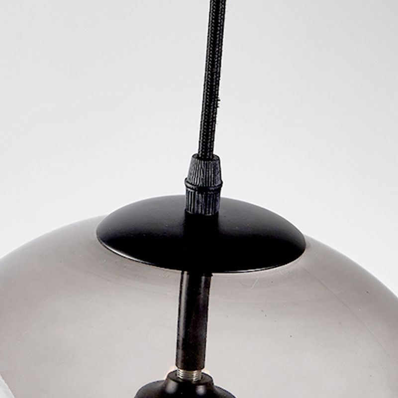 1 / 3 - Light Island Pendant Light in Dark Black Metal and Glass Ceiling Pendant Fixture