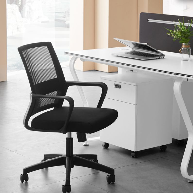 Fixed Arms Office Chair Tilt Mechanism Modern Ergonomic Desk Chair with Wheels