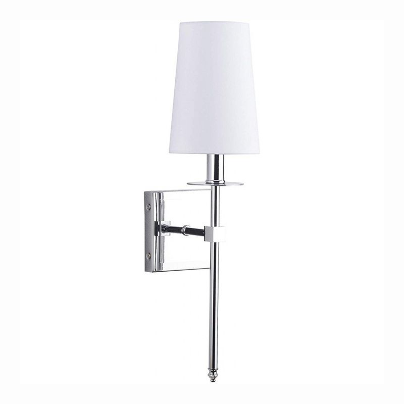 Modern Metal Wall Sconce Cone Shape Vanity Lamp with Fabric Shade for Bathroom