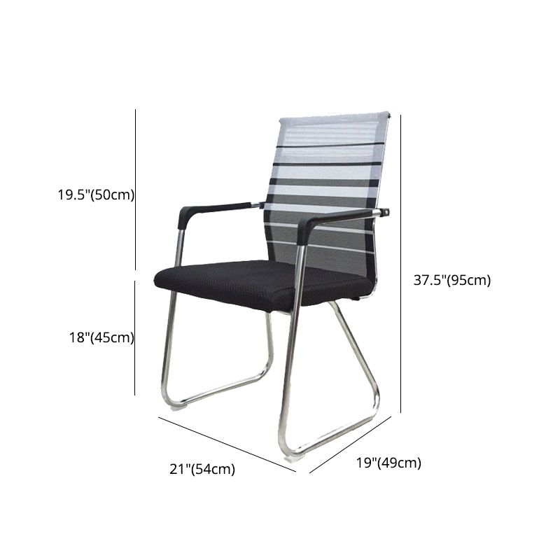 Medium/High Back Office Chair Fabric Sponge Seat Stainless Steel Legs Desk Chair