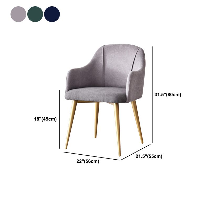 Velvet Upholstered Dining Chair Modern Parsons Furniture with Gold Legs in Matte Finish