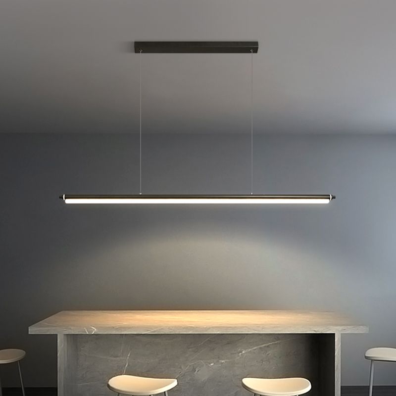 Modern Style Simple Hanging Light LED Long Strip Pendant Lamp for Dining Room