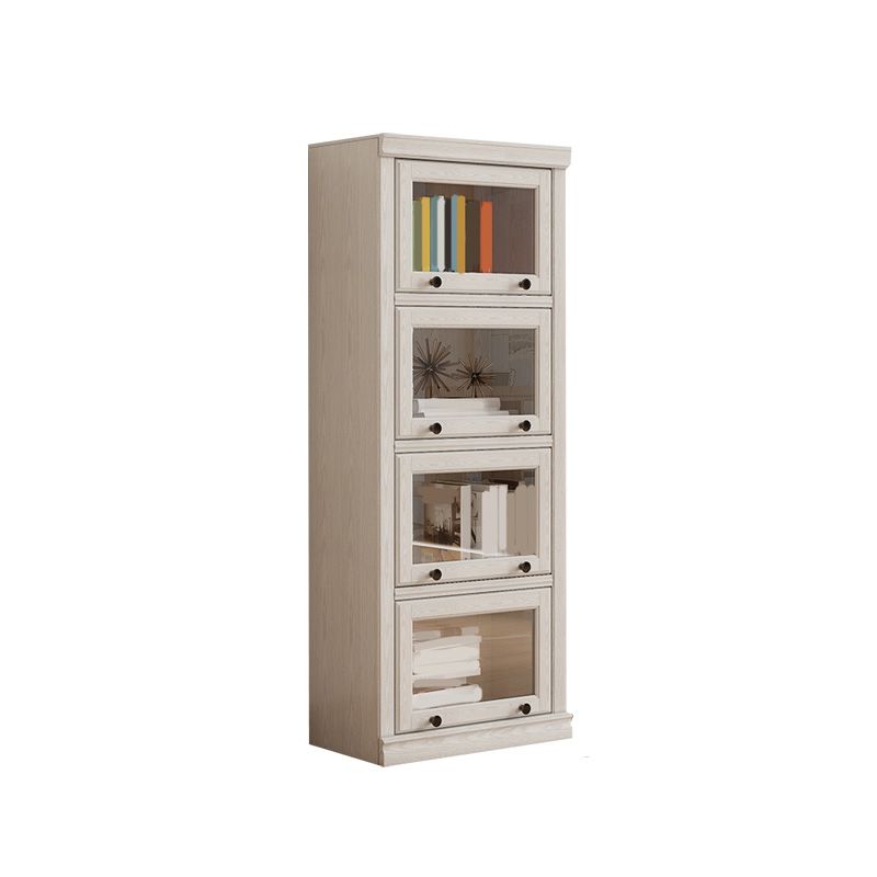 Contemporary Engineered Wood Bookcase White Standard Shelf with Doors