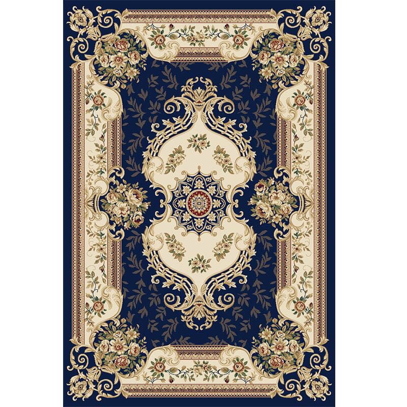 Americana Home Rug Multi Colored Printed Area Rug Polyster Non-Slip Backing Easy Care Carpet