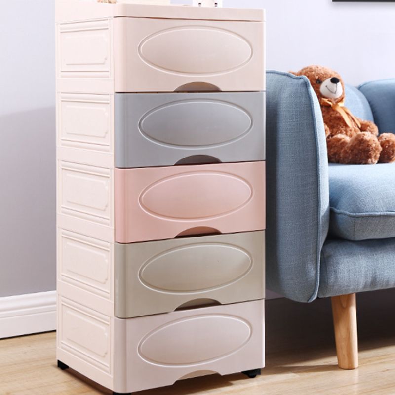 Modern Kids Dressers Vertical Plastic Nursery Dresser with Drawers