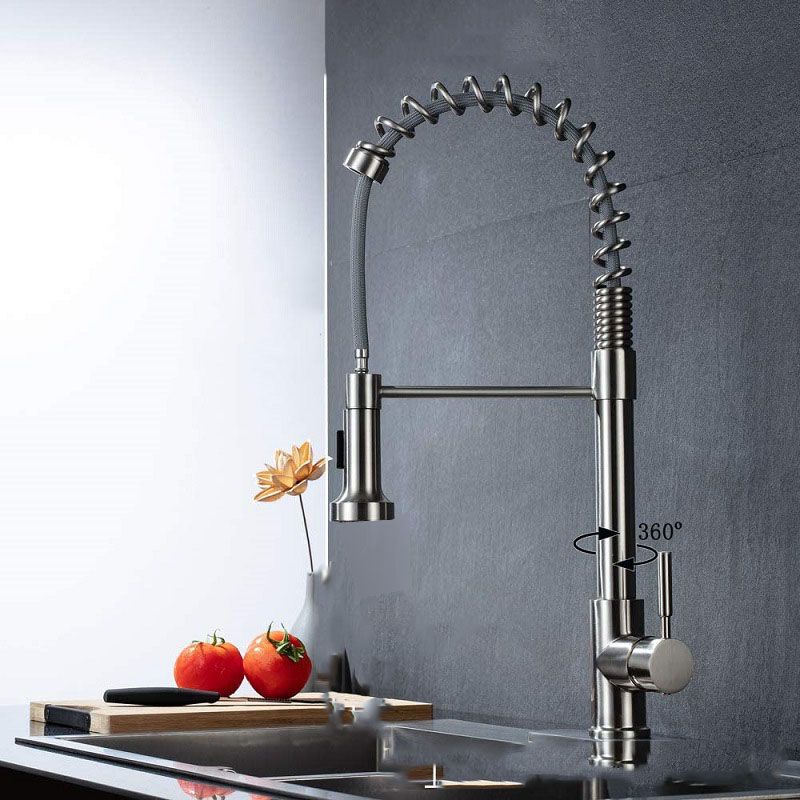 Modern Farmhouse Faucet One Handle High Arch Kitchen Faucet with Pull out Sprayer