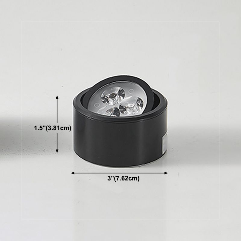 Aluminium Drum Down Light Style simple Black Led Flush Ceiling Light for Hallway