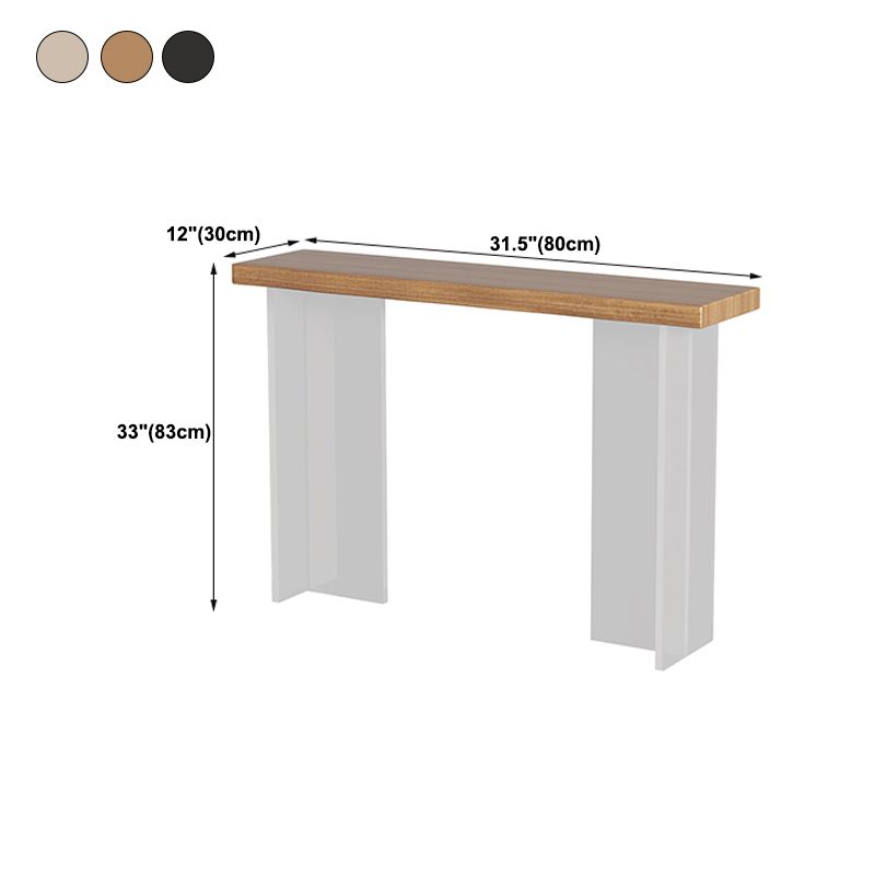 32.67" High Solid Wood Scratch Resistan Console Table Acrylic Frame Accent Table