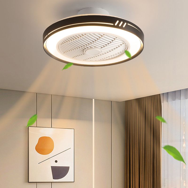 5-Blade Metallic Ceiling Fan Modernism Polish Finish Fan with Light for Hallway