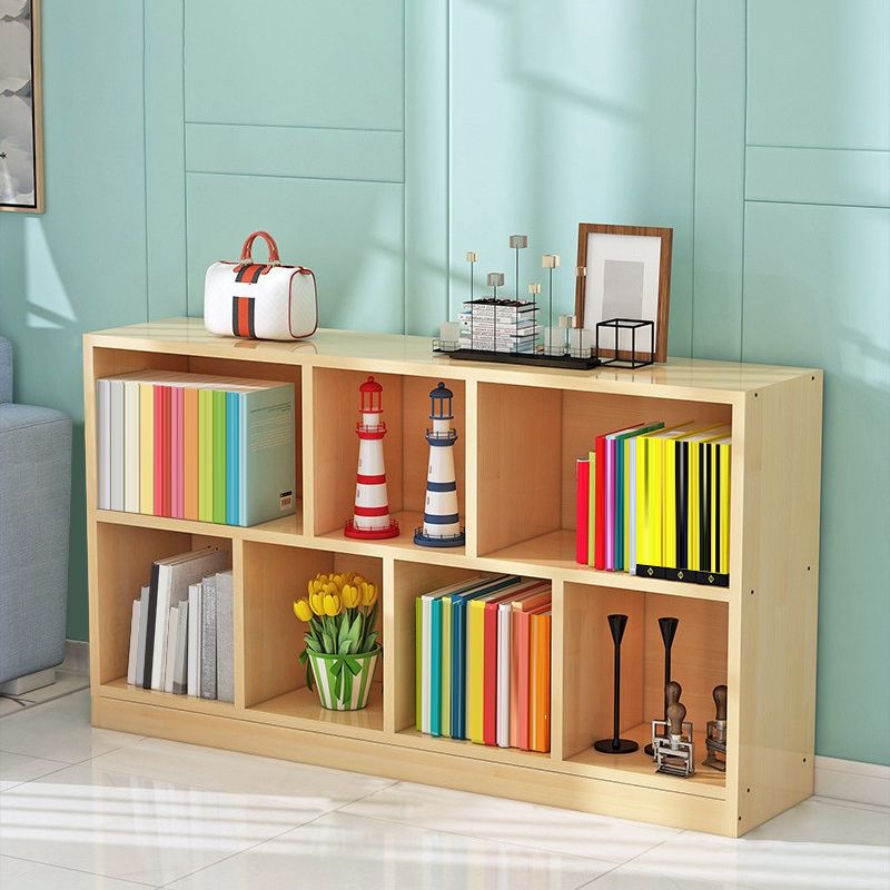 Contemporary Closed Back Book Shelf Wood Horizontal Bookshelf for Office