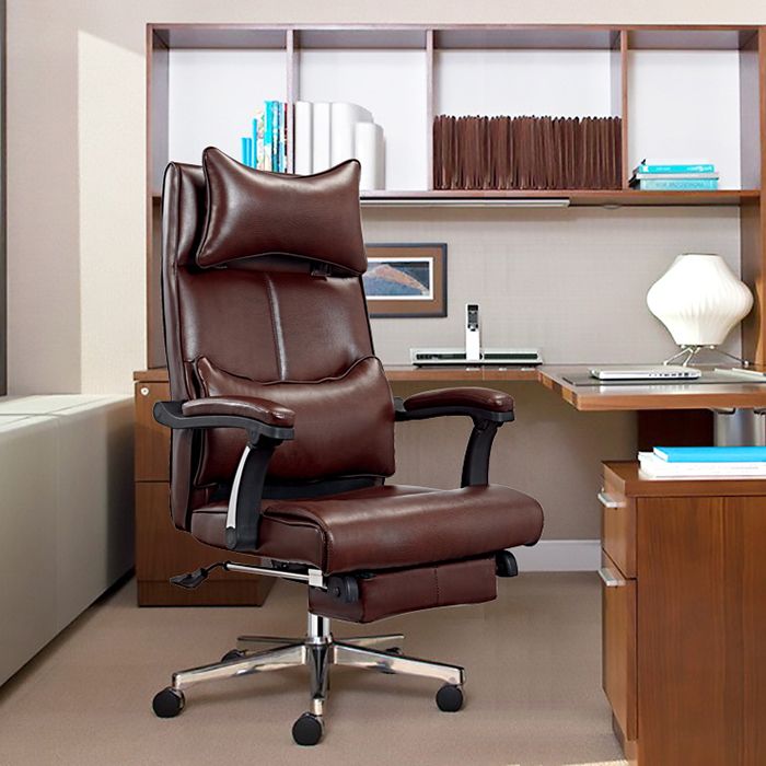 Modern Office Chair Padded Arms Adjustable Seat Height Desk Chair with Wheels